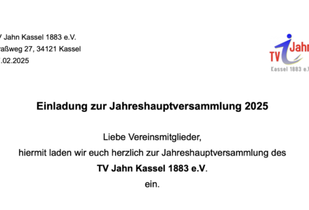 Einladung zur Jahreshauptversammlung